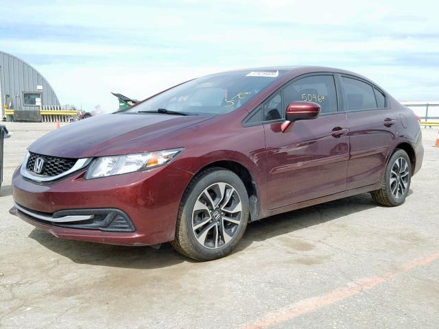 19XFB2F80EE037075 - 2014 HONDA CIVIC EX MAROON photo 2