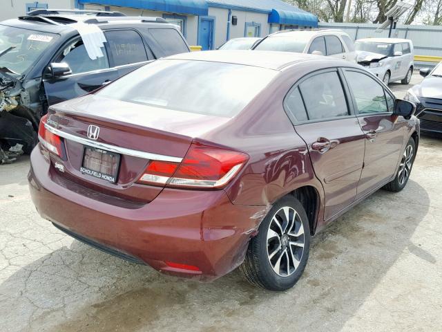 19XFB2F80EE037075 - 2014 HONDA CIVIC EX MAROON photo 4