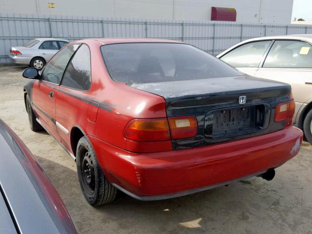 2HGEJ2226SH503206 - 1995 HONDA CIVIC DX RED photo 3