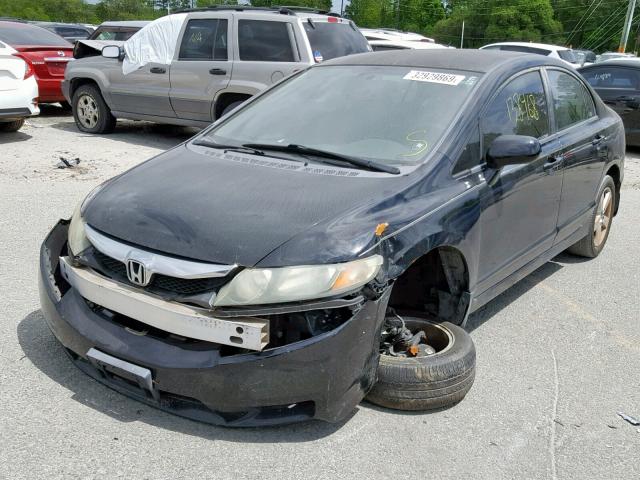 2HGFA16679H526399 - 2009 HONDA CIVIC LX-S BLACK photo 2