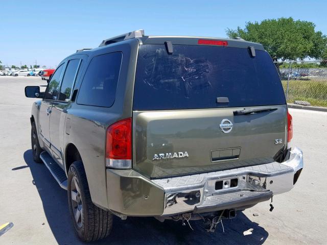 5N1AA08BX5N703005 - 2005 NISSAN ARMADA SE GREEN photo 3