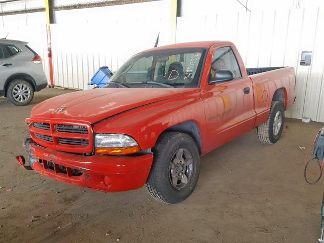 1B7FL26X71S267370 - 2001 DODGE DAKOTA RED photo 2