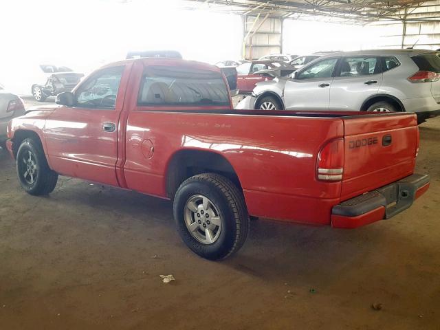 1B7FL26X71S267370 - 2001 DODGE DAKOTA RED photo 3