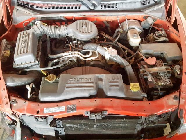 1B7FL26X71S267370 - 2001 DODGE DAKOTA RED photo 7