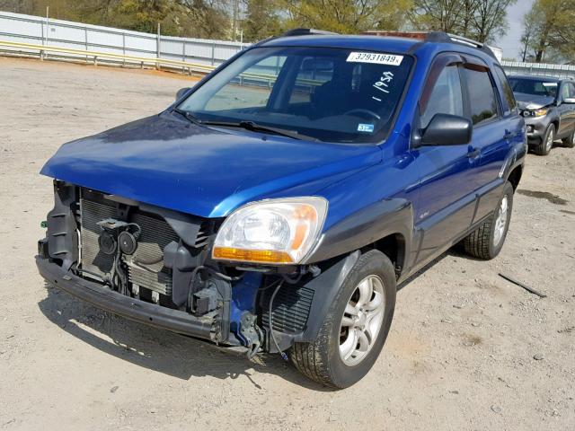 KNDJE723677320740 - 2007 KIA SPORTAGE E BLUE photo 2