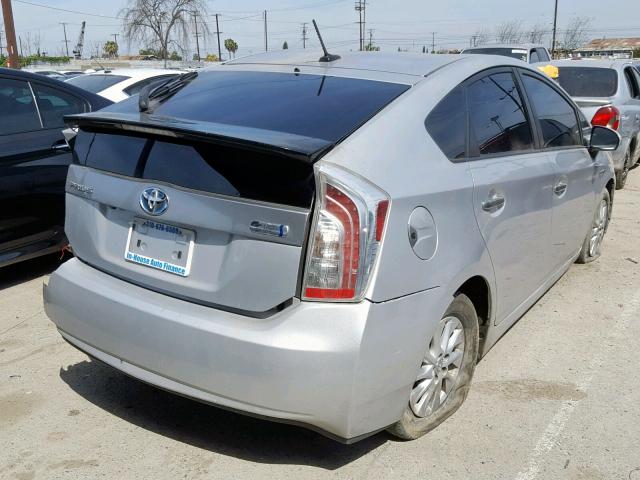 JTDKN3DP8C3011978 - 2012 TOYOTA PRIUS PLUG SILVER photo 4