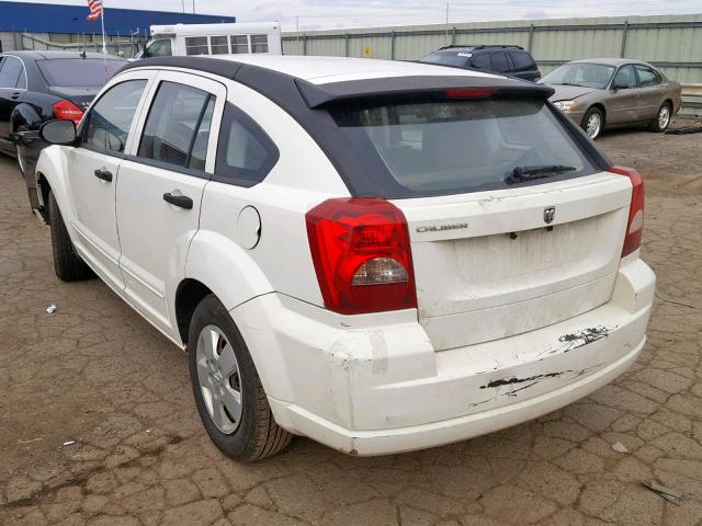 1B3HB28B27D523247 - 2007 DODGE CALIBER WHITE photo 3