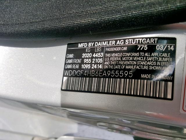 WDDGF4HB6EA955595 - 2014 MERCEDES-BENZ C 250 SILVER photo 10