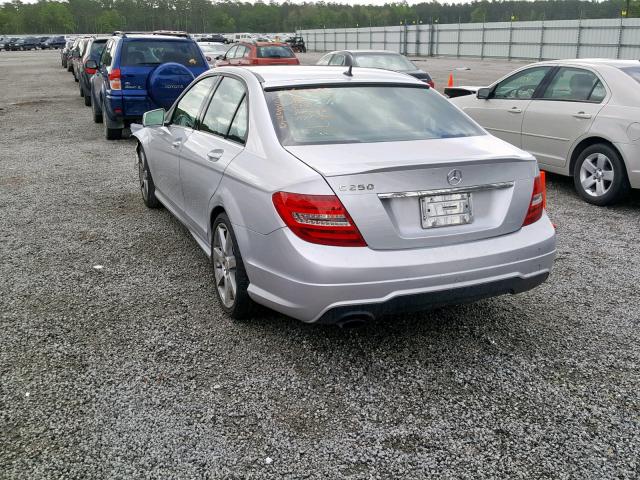 WDDGF4HB6EA955595 - 2014 MERCEDES-BENZ C 250 SILVER photo 3