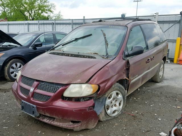 1B8GP45G91B124776 - 2001 DODGE CARAVAN SP BURGUNDY photo 2