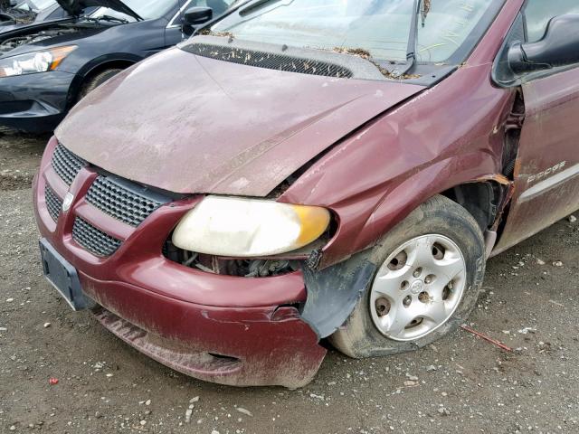 1B8GP45G91B124776 - 2001 DODGE CARAVAN SP BURGUNDY photo 9