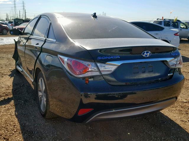 KMHEC4A41EA111126 - 2014 HYUNDAI SONATA HYB BLACK photo 3