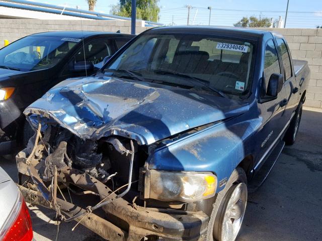 1D7HA18D84S517186 - 2004 DODGE RAM 1500 S BLUE photo 2