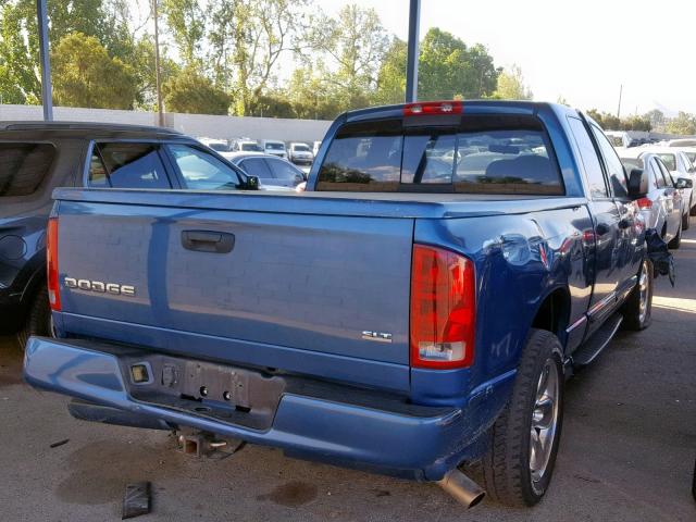 1D7HA18D84S517186 - 2004 DODGE RAM 1500 S BLUE photo 4