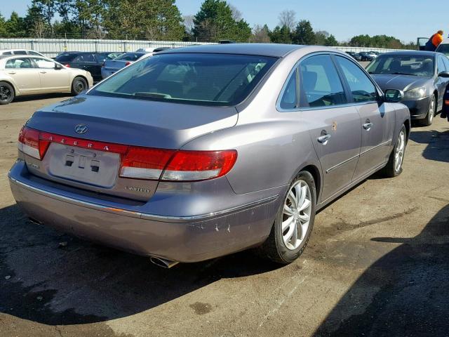 KMHFC46F96A055999 - 2006 HYUNDAI AZERA SE GRAY photo 4