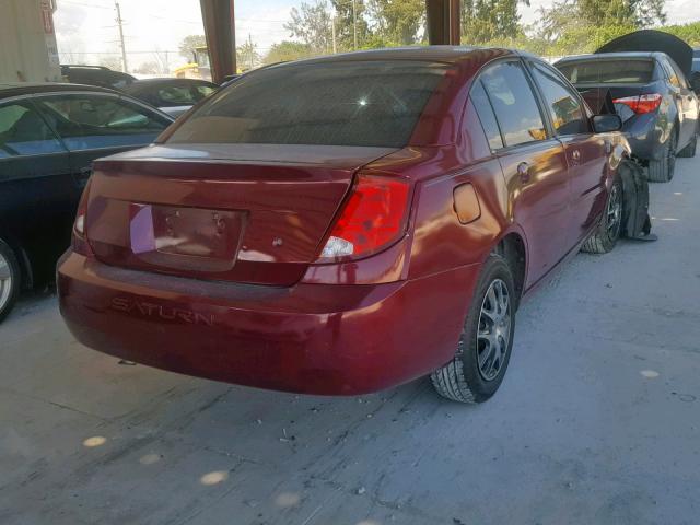 1G8AJ52FX4Z195407 - 2004 SATURN ION LEVEL BURGUNDY photo 4