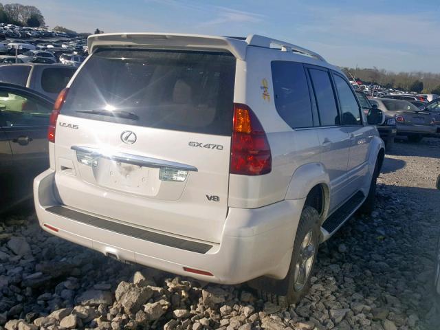 JTJBT20X840031170 - 2004 LEXUS GX 470 WHITE photo 4