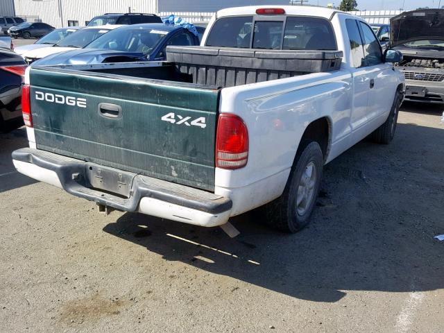 1B7GL22X4WS534000 - 1998 DODGE DAKOTA WHITE photo 4