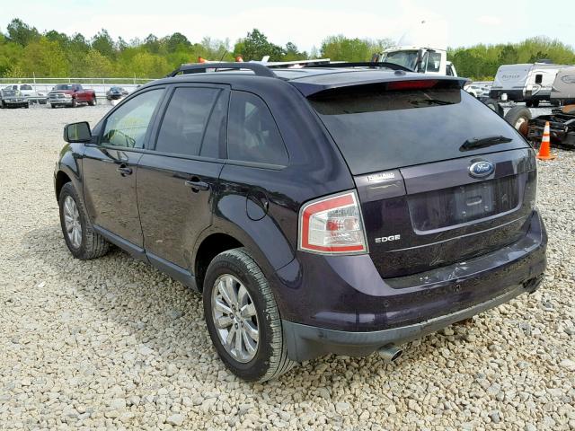 2FMDK48C67BA34322 - 2007 FORD EDGE SEL PURPLE photo 3