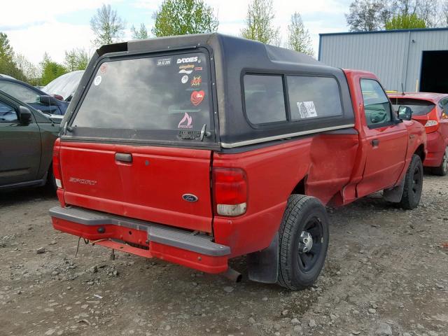 1FTYR10CXYPB86013 - 2000 FORD RANGER RED photo 4