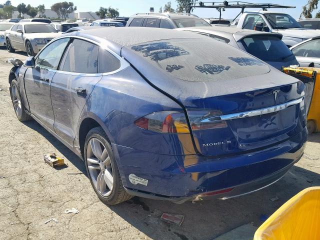 5YJSA1E2XFF107265 - 2015 TESLA MODEL S BLUE photo 3