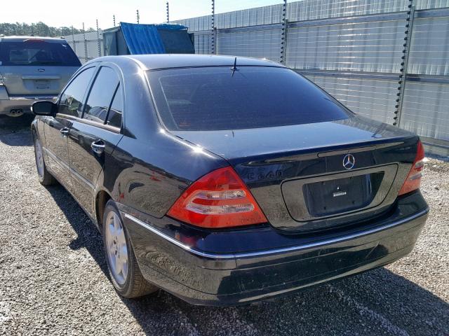 WDBRF61J63F293175 - 2003 MERCEDES-BENZ C 240 BLACK photo 3