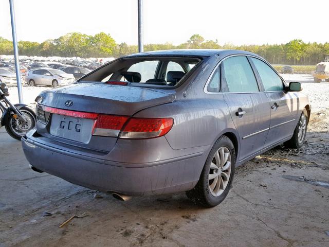 KMHFC46FX6A136834 - 2006 HYUNDAI AZERA SE GRAY photo 4