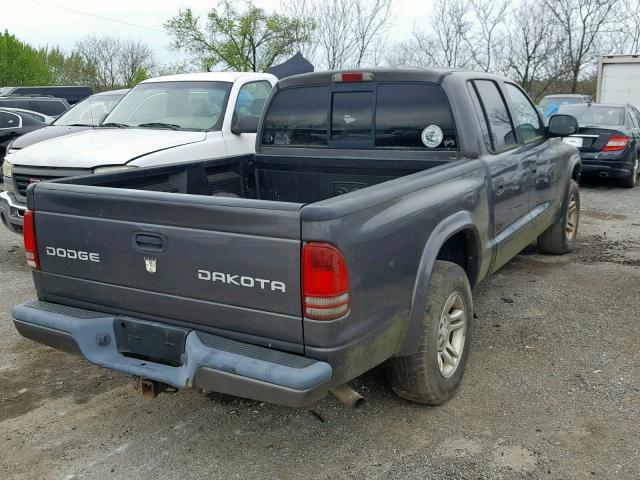 1D7HL38N24S739351 - 2004 DODGE DAKOTA QUA GRAY photo 4