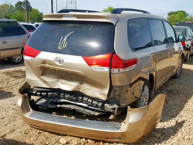 5TDYK3DC3BS098167 - 2011 TOYOTA SIENNA XLE GOLD photo 4