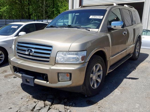 5N3AA08C85N804625 - 2005 INFINITI QX56 GOLD photo 2