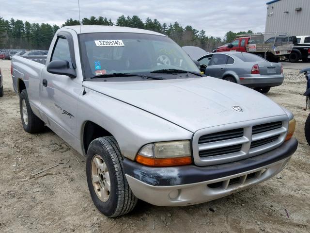 1B7FL26X61S286122 - 2001 DODGE DAKOTA SILVER photo 1