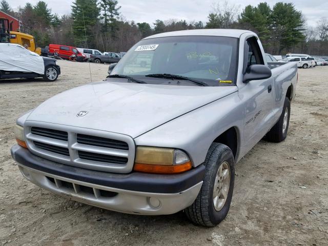 1B7FL26X61S286122 - 2001 DODGE DAKOTA SILVER photo 2