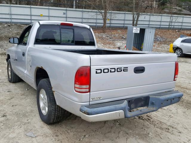 1B7FL26X61S286122 - 2001 DODGE DAKOTA SILVER photo 3