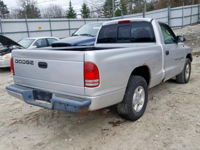 1B7FL26X61S286122 - 2001 DODGE DAKOTA SILVER photo 4