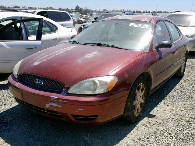 1FAFP56U66A203433 - 2006 FORD TAURUS SEL RED photo 2