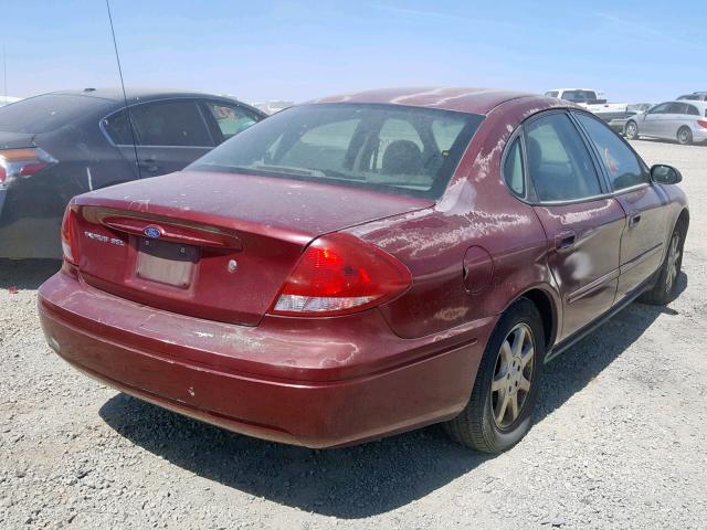 1FAFP56U66A203433 - 2006 FORD TAURUS SEL RED photo 4