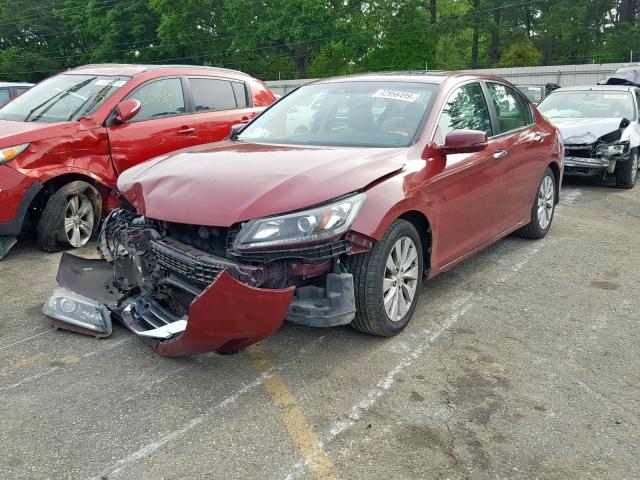 1HGCR2F83DA156353 - 2013 HONDA ACCORD EXL MAROON photo 2