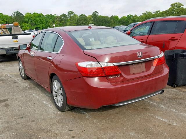 1HGCR2F83DA156353 - 2013 HONDA ACCORD EXL MAROON photo 3