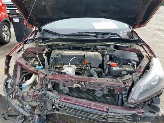 1HGCR2F83DA156353 - 2013 HONDA ACCORD EXL MAROON photo 7