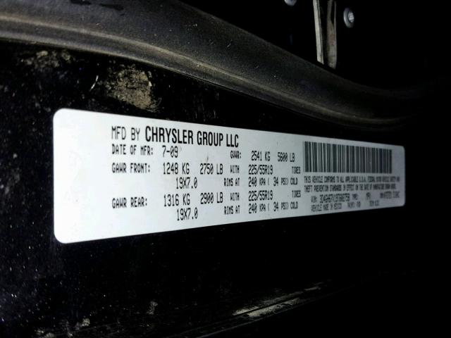 3D4GH67V19T602758 - 2009 DODGE JOURNEY R/ BLACK photo 10