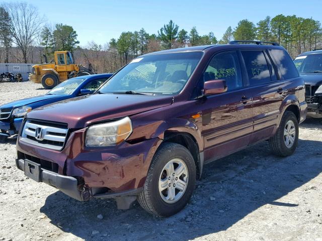 5FNYF18208B052674 - 2008 HONDA PILOT VP MAROON photo 2