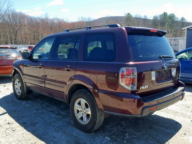 5FNYF18208B052674 - 2008 HONDA PILOT VP MAROON photo 3