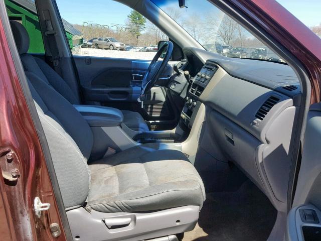 5FNYF18208B052674 - 2008 HONDA PILOT VP MAROON photo 5