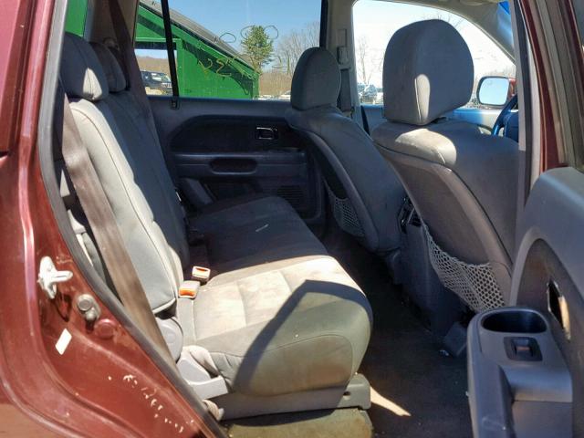 5FNYF18208B052674 - 2008 HONDA PILOT VP MAROON photo 6