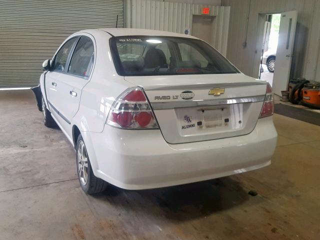 KL1TD5DE4BB217196 - 2011 CHEVROLET AVEO LS WHITE photo 3