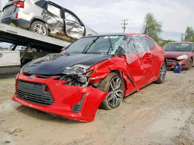 JTKJF5C71E3070405 - 2014 TOYOTA SCION TC RED photo 2