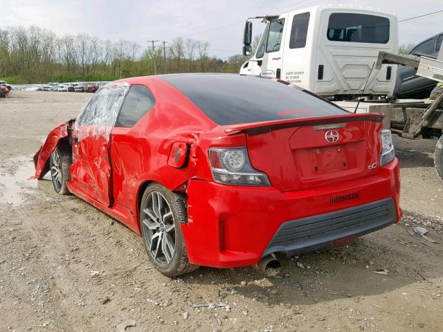 JTKJF5C71E3070405 - 2014 TOYOTA SCION TC RED photo 3