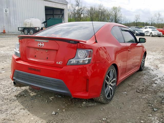 JTKJF5C71E3070405 - 2014 TOYOTA SCION TC RED photo 4