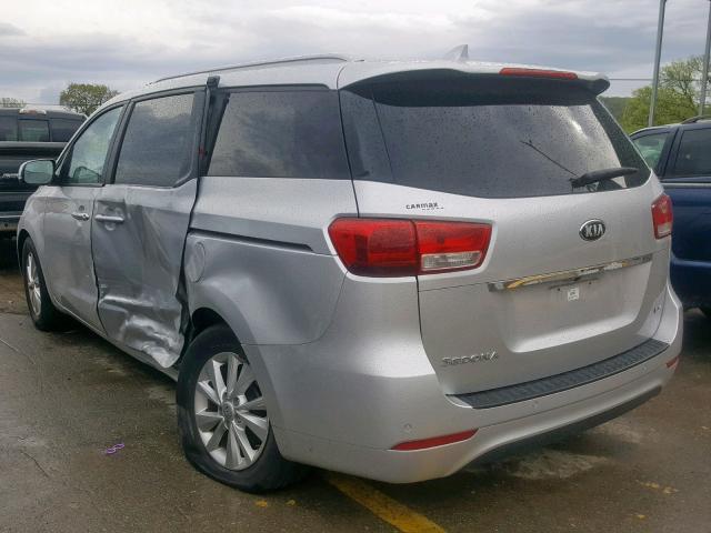 KNDMB5C16G6131681 - 2016 KIA SEDONA LX SILVER photo 3