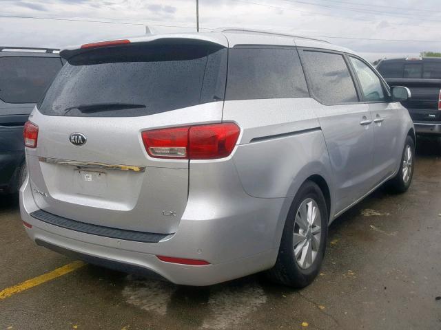 KNDMB5C16G6131681 - 2016 KIA SEDONA LX SILVER photo 4